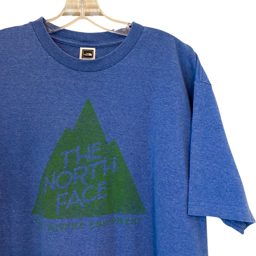 The North Face Graphic T-Shirt Men Large Blue Fine Alpine Equipment Short Sleeve